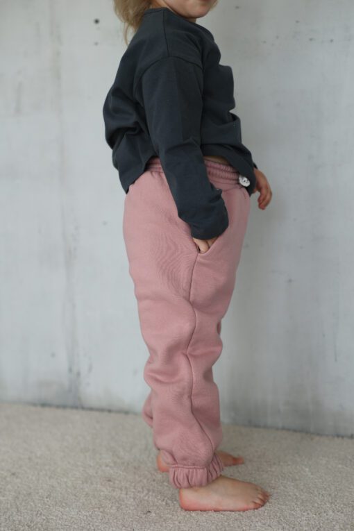 Vaikiškos kelnės su pūkeliu DUSTY PINK - Image 3