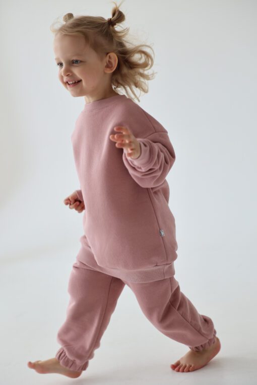Vaikiškos kelnės su pūkeliu DUSTY PINK - Image 6