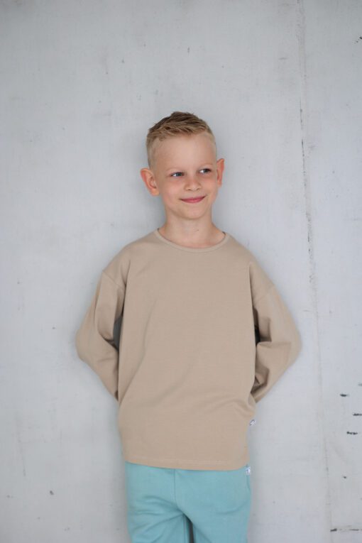 Vaikiški marškinėliai ilgomis rankovėmis BEIGE - Image 3