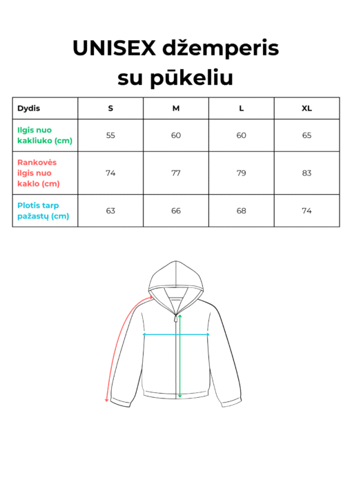 UNISEX džemperis PILKAS. Su pūkeliu - Image 10