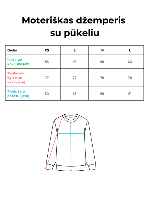 Moteriškas JUODAS džemperis. Su pūkeliu - Image 6