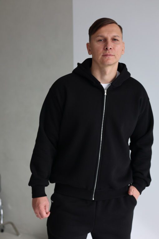 UNISEX džemperis JUODAS. Su pūkeliu - Image 7