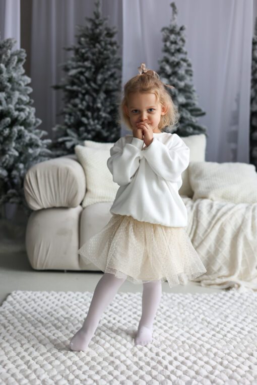 Alternative view of PEACH EFFECT. Vaikiškas džemperis PIENO BALTUMO