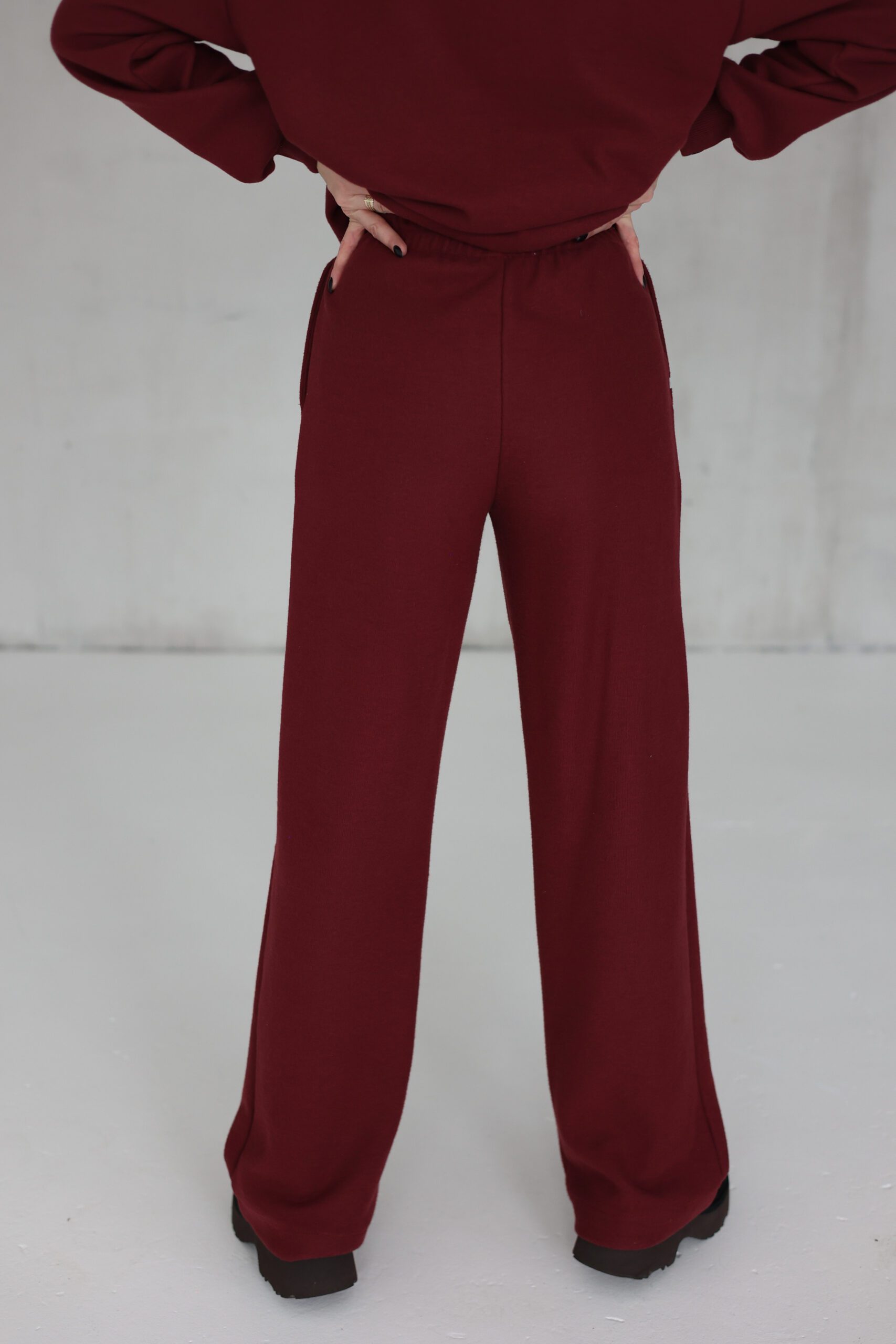 PEACH EFFECT. Moteriškos BORDO kelnės