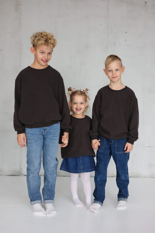 Alternative view of PEACH EFFECT. Vaikiškas džemperis ŠOKOLADO