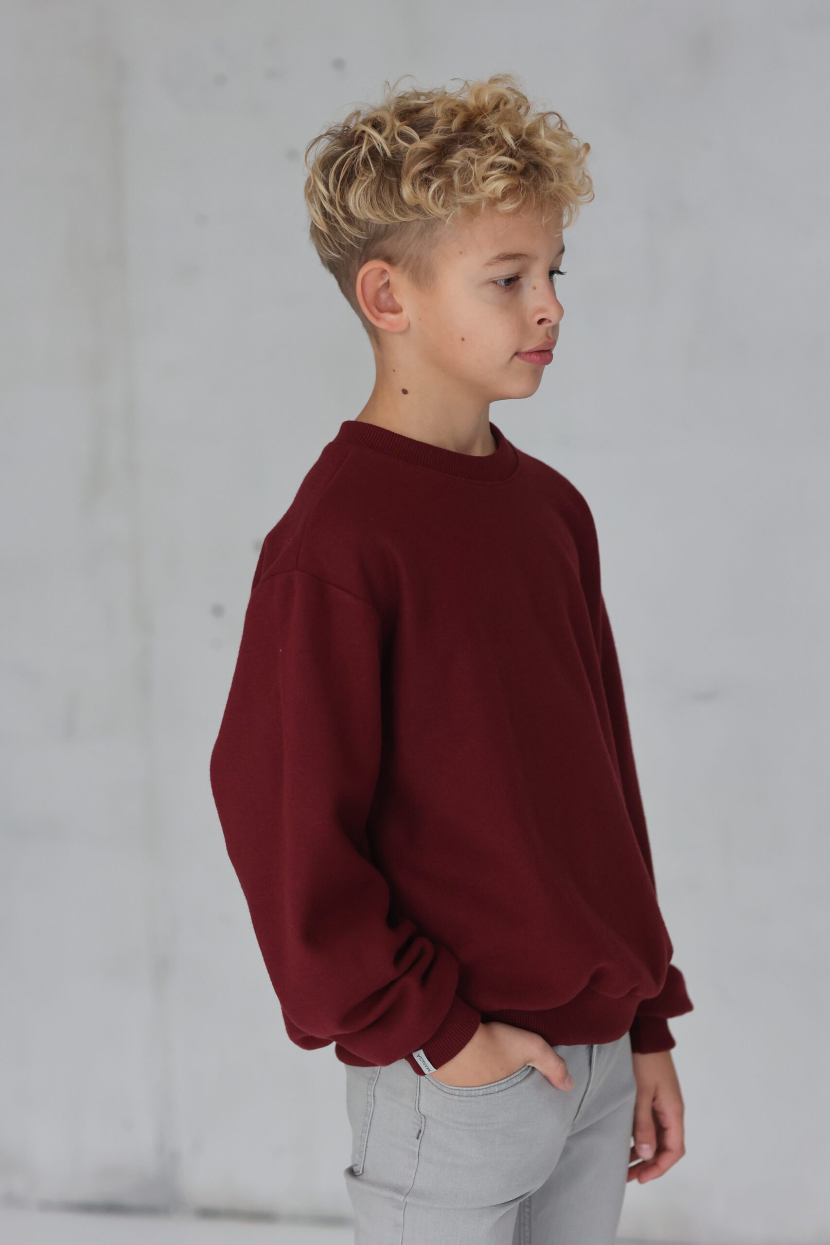 PEACH EFFECT. Vaikiškas džemperis BORDO - Image 3