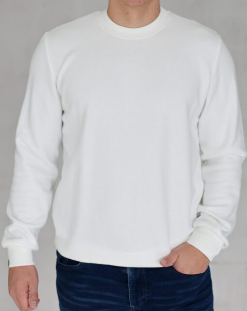 PEACH EFFECT. Vyriškas PIENO BALTUMO džemperis