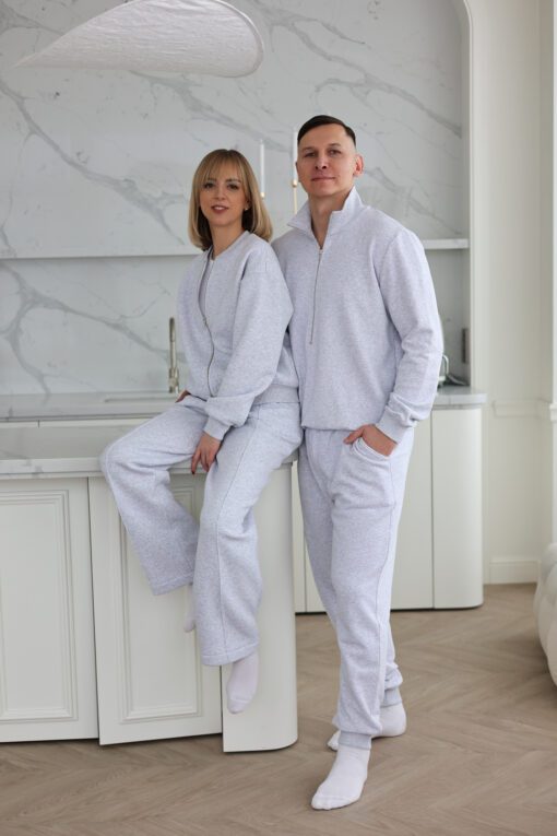 Alternative view of Vyriškos MELANŽINĖS PILKOS kelnės