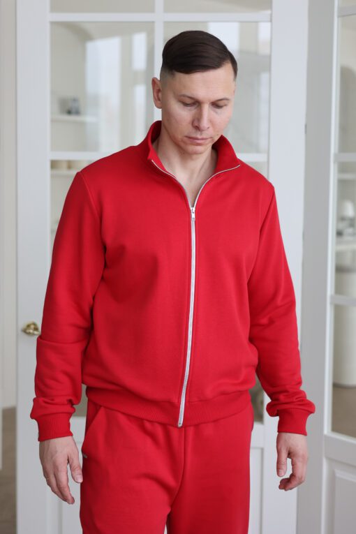 Alternative view of Vyriškas RAUDONAS džemperis ZIP