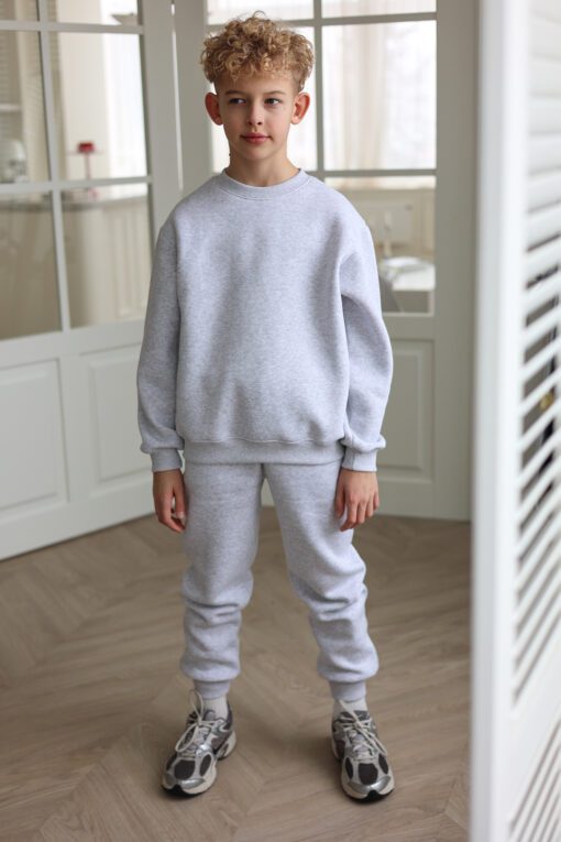 Alternative view of Vaikiškos MELANŽINĖS PILKOS kelnės