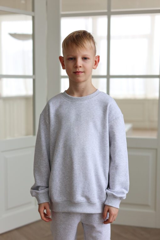 Vaikiškas MELANŽINIS PILKAS džemperis