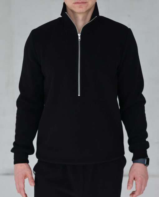 PEACH EFFECT. Vyriškas JUODAS džemperis POLO
