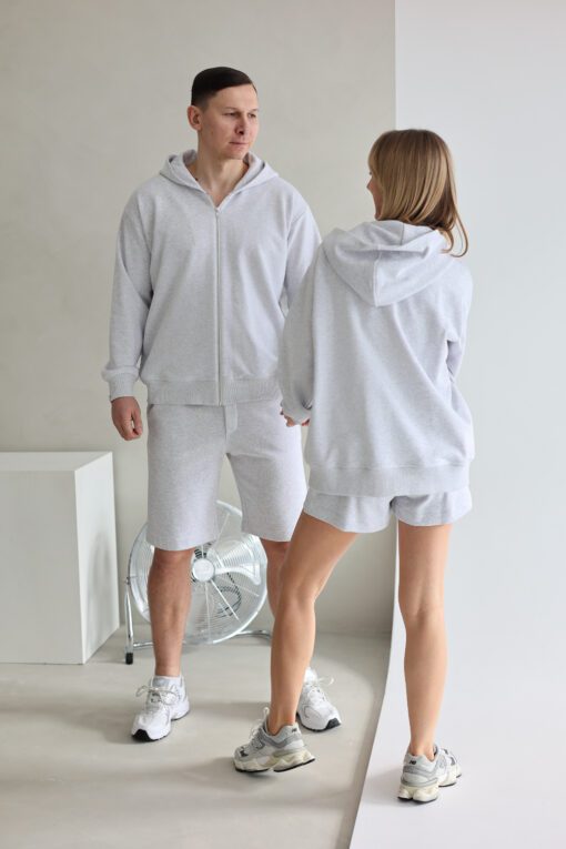 Alternative view of UNISEX džemperis MELANŽINIS PILKAS